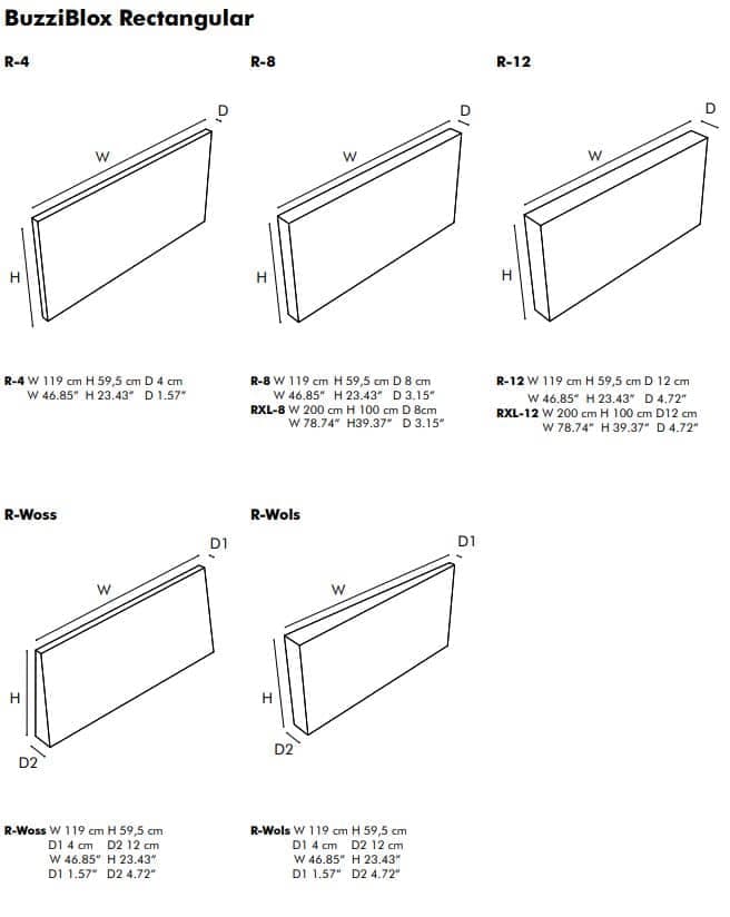 Rectangular afmetingen